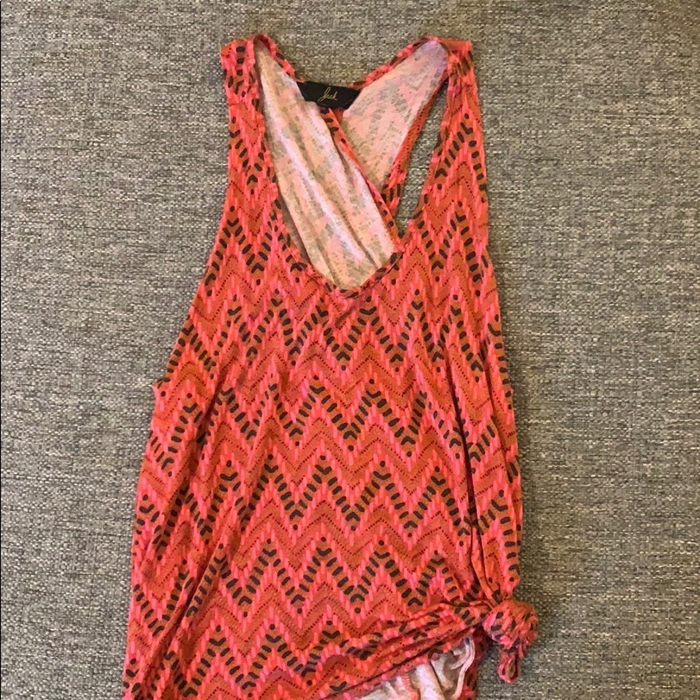 Coral Aztec Pattern Racerback Tank - Picture 3 of 4